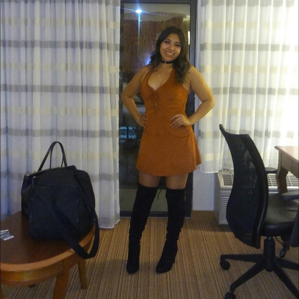 Faux suede mini dress! ❤️